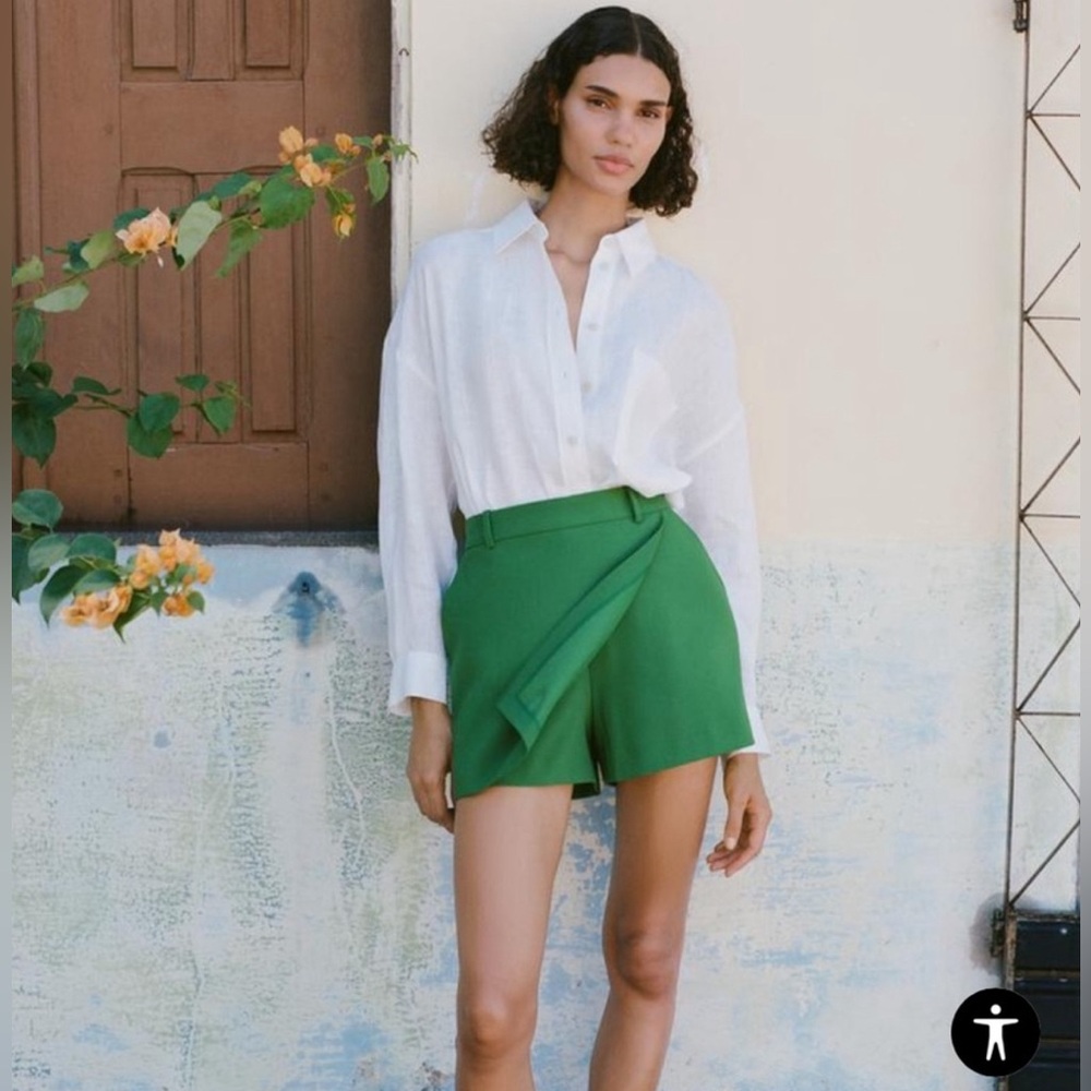 Zara Wrap Front Skort Green
